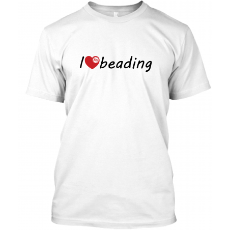 T-shirt LOVE BEADING BLANC